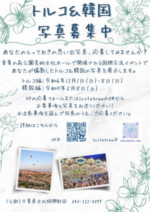 写真展「わたしのトルコ」【11月10日(日)締切】 写真展「わたしのトルコ」写真募集中!!（国際交流イベント トルコ編）