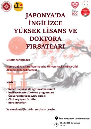 セミナー「日本で英語での修士・博士課程の機会」 Seminer “Jaonya’da İngilzce Yüksek Lisans ve Dokutora Fırsatları”